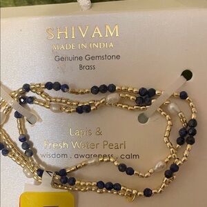 Shivam Lapis and Pearl Gemstone Bracelet